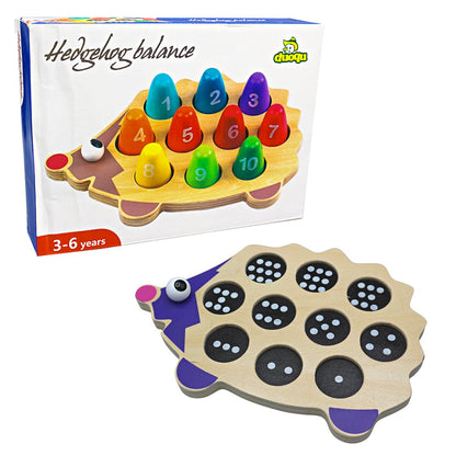 Wooden Numbers Hedgehog Balance