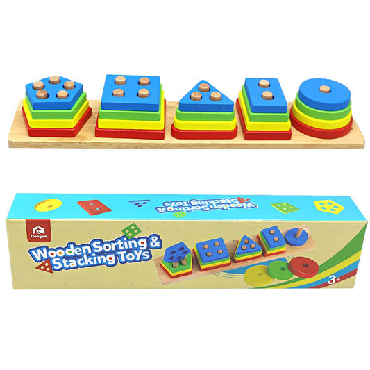 Wooden Sorting & Stacking Toy – Large